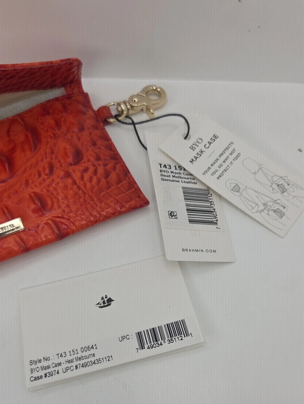 ❤️▪️Brahmin ▪️BYO bring Your Own Mask case Heat Melbourne Genuine Leather
